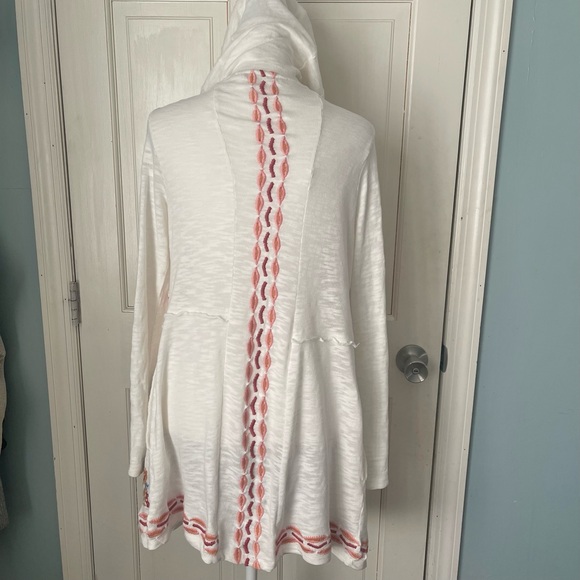 Soft Surroundings Embroidered Hoodie Sweater Small Cotton Boho Cottagecore - Picture 8 of 15